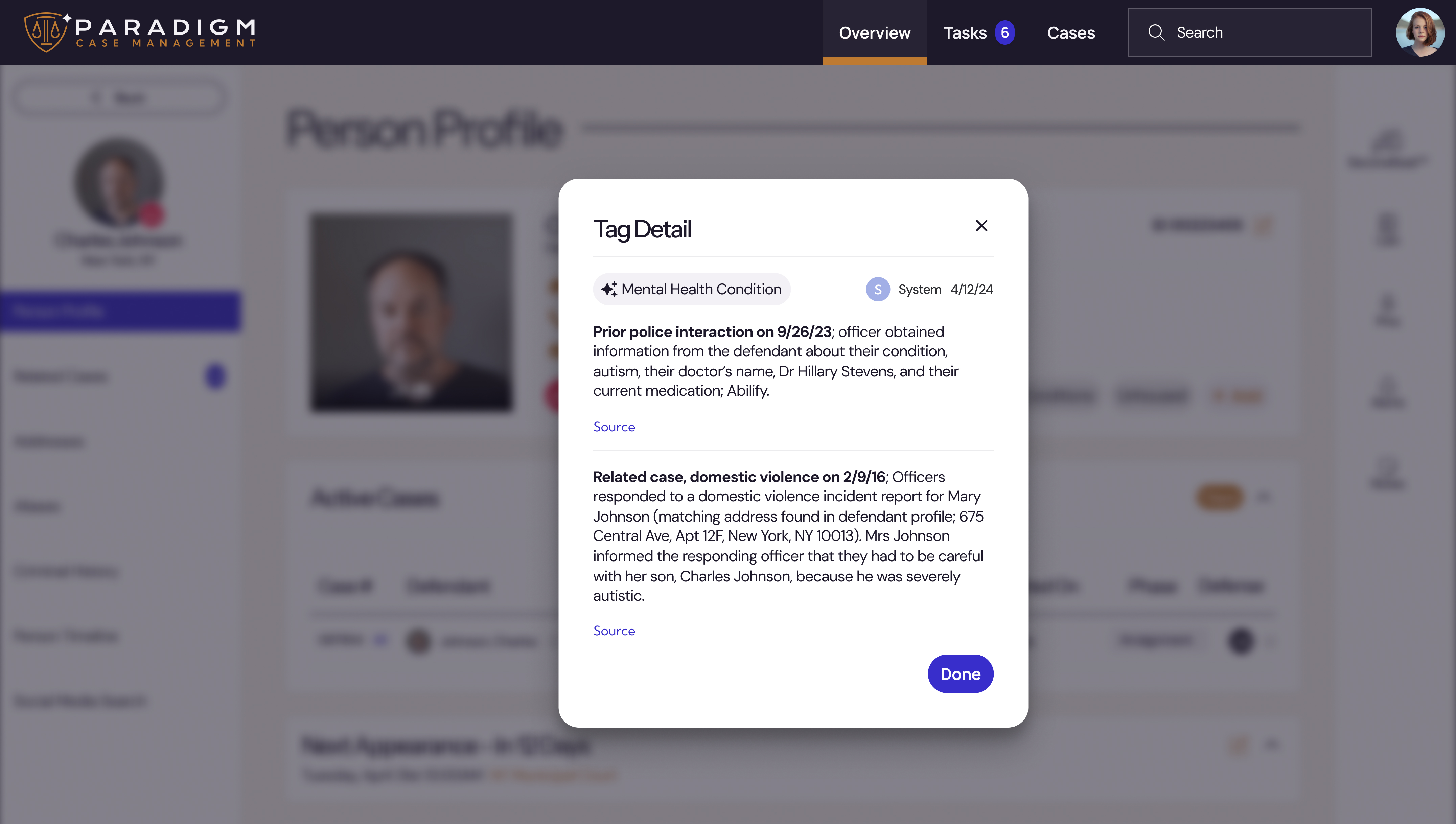 Shows a screen with a lightbox titled 